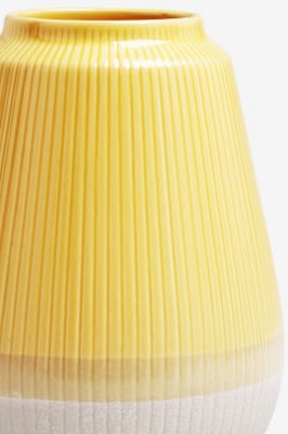 Set 2 Vaze mari galbene cu baza glazura granit 23 cm [1]