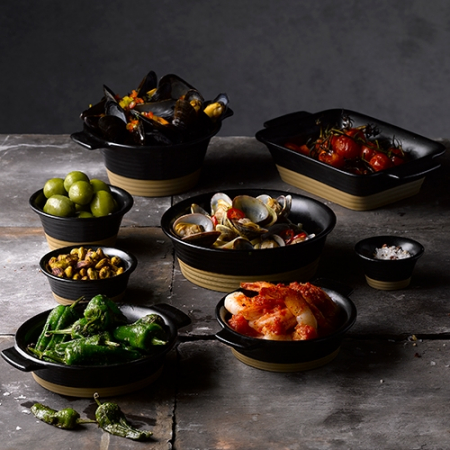 Bol Mare Heritage Negru cu manere  (400ml) 14cm diametru [4]