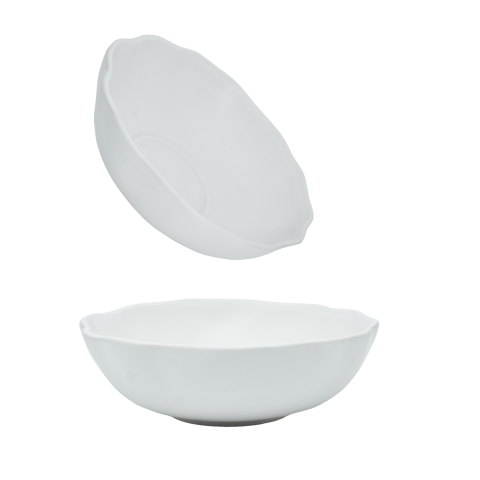 Bol Mare Salatiera NOVUM alb mat Milk Foam 21,5cm diametru, 7cm inaltime, 1000ml  (gresie ceramica glazurata manual) [0]