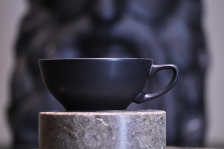 Ceascã Vulcano Adora, 250ml,  Negru Mat Carbon Indigo (ceai, cappuccino, flat white) Design Special [3]