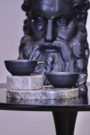 Ceascã Vulcano Adora, 250ml,  Negru Mat Carbon Indigo (ceai, cappuccino, flat white) Design Special [7]