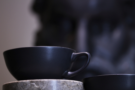 Ceascã Vulcano Adora, 250ml,  Negru Mat Carbon Indigo (ceai, cappuccino, flat white) Design Special [2]