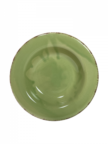 Farfurii - Farfurie adâncã Glaze Verde 21cm (Glazurare Manualã)