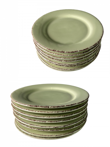 Farfurie Desert Glaze Verde-Lemon 20cm (glazurat manual) [3]