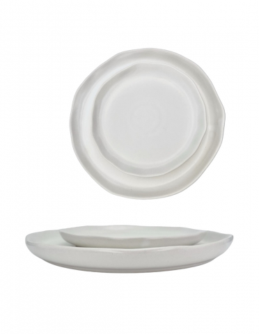 Depozit HORECA din STOC Restaurante și Cafenele B2B - Farfurie Desert NOVUM alb mat Milk Foam 21cm (gresie ceramica glazurata manual)