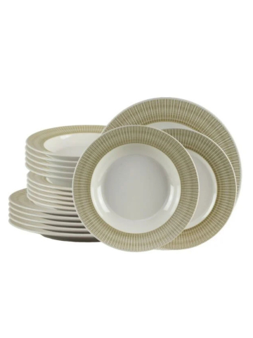 Black Friday 2025 - Farfurie Mare 27 cm Alb cu striatii Maro (Produs Basic)