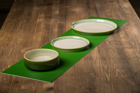 SET 108 Farfurii Desert 20cm Infinity Green, Glazurare Manualã (Horeca Profesional) [4]