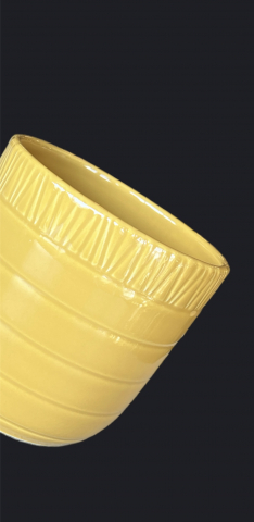 Ghiveci Flori Ocru Linii HOME (Diamentru 13 cm Inaltime 13 cm) mascã ceramică [3]