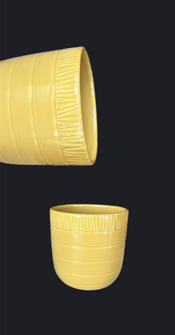 Ghiveci Flori Ocru Linii HOME (Diamentru 13 cm Inaltime 13 cm) mascã ceramică [2]