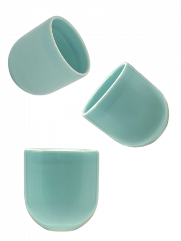 PAHAR CAFEA ALBASTRU DESCHIS (PANTONE Baby Blue , 250ML) GRESIE GLAZURATÃ MANUAL [1]