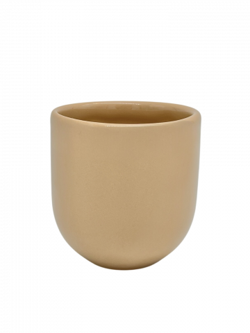 PAHAR CAFEA NOVUM BEJ DESCHIS (PANTONE Brazilian Sand, 250ML) GRESIE GLAZURATÃ MANUAL
