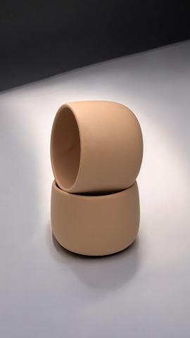 Pahar cafea NOVUM Margo Cappucino 330ml Flat White, Latte (Maro deschis Cacao cu Lapte) [4]