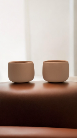 Pahar cafea NOVUM Margo Cappucino 330ml Flat White, Latte (Maro deschis Cacao cu Lapte) [2]