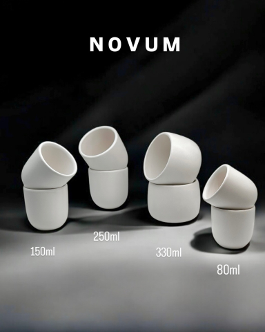 Pahar cafea NOVUM Milk Foam Cappucino 330ml Flat White, Latte (culoare Alb Mat Foam) [3]
