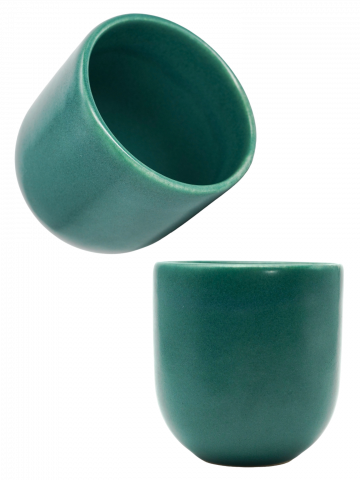 Căni & Cești - Pahar Cafea Novum Verde Emerald 250ml (Glazurat Manual)