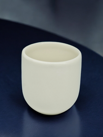 Pahar Cafea NOVUM White Jasmine 250 ml (Alb Iasomie, Lapte, Vanilie, Lucios) Gresie Ceramică Glazurată Manual