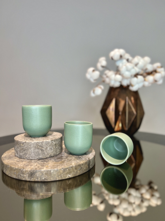 Pahar Ceramica Senso Novum (Verde Menta Pudrat-Mat, 250ml) Gresie Glazuratã Manual [3]