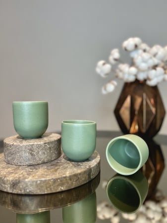 Black Friday 2025 - Pahar Ceramica Senso Novum (Verde Menta Pudrat-Mat, 250ml) Gresie Glazuratã Manual