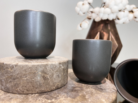 Pahar Cafea Novum Vulcano (Negru Antracit-Mat, 150ml) Gresie Glazuratã Manual [3]