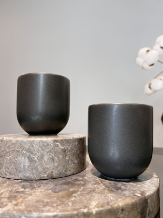 Pahar Cafea Novum Vulcano (Negru Antracit-Mat, 150ml) Gresie Glazuratã Manual [2]