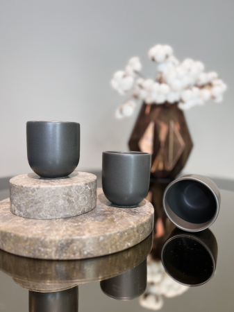 Pahar Cafea Novum Vulcano (Negru Antracit-Mat, 150ml) Gresie Glazuratã Manual [6]