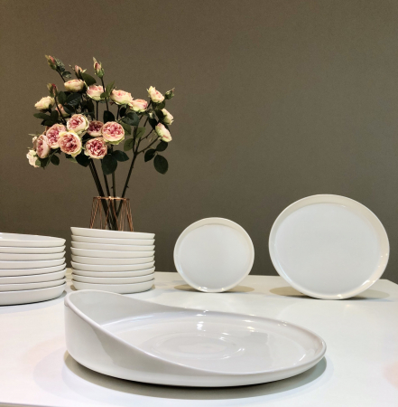 FABRICARE la COMANDĂ Colecții Veselă HORECA & B2B - Set 108 Platouri Molecule Casablanca (30 cm Alb)