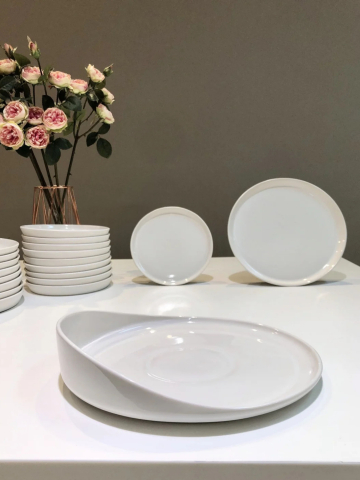 FABRICARE la COMANDĂ Colecții Veselă HORECA & B2B - Set 108 Platouri Molecule Casablanca (30 cm Alb)