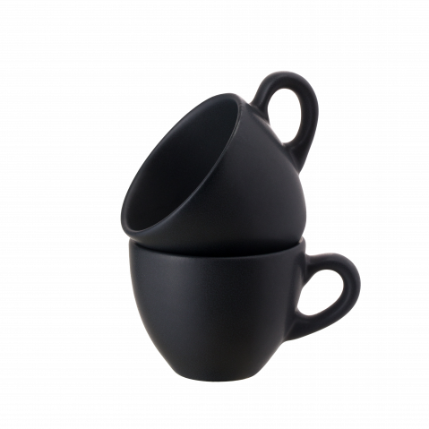Set 200 Cesti + 200 Farfurii Cafea Vulcano (100 Cescã Espresso 70ml, 100 Ceașcă Cappuccino 200ml, 200 Farfurii ) Negru Mat Carbon [7]