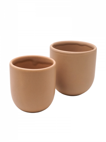 Căni & Cești - Set 2 Pahare Cafea 80ml+250ml Novum Bej Deschis Margo