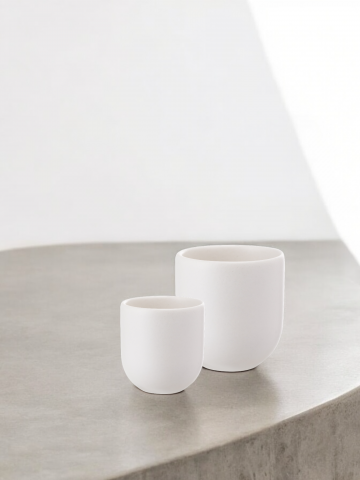 SET 2 PAHARE CAFEA NOVUM ALB MAT (1 PAHAR 150ML, 1 PAHAR 75ML) [4]