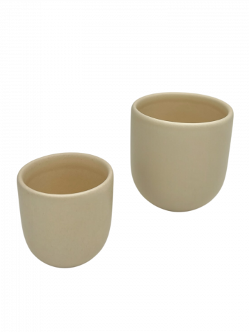 Căni & Cești - Set 2 Pahare Cafea Novum Margo Vanilie (1 pahar 80ml, 1 pahar 250ml)