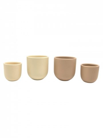 Set 4 Pahare Cafea Novum Margo Vanilie (2 pahare 80ml, 2 pahare 250ml) [4]