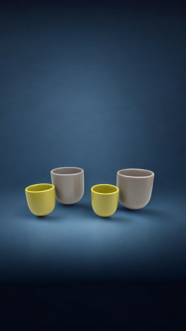 Set Cești Pahare Cafea NOVUM Springtime Gri Galben Verde [8]