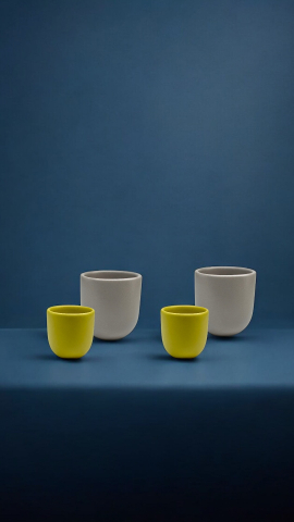 Set Cești Pahare Cafea NOVUM Springtime Gri Galben Verde [3]
