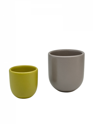 Set Cești Pahare Cafea NOVUM Springtime Gri Galben Verde [2]