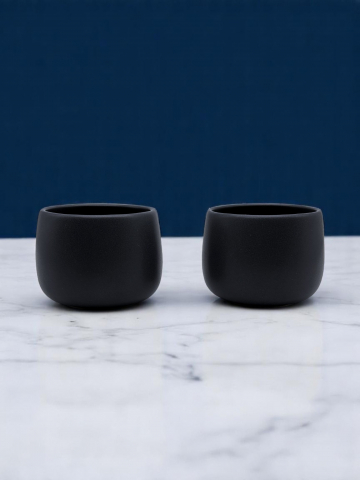 Set 2 Pahare Cafea NOVUM Vulcano Cappucino (Negru Carbon Mat 330ml) Flat White, Latte, Cappucino [4]