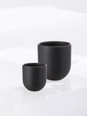 SET 2 PAHARE CAFEA VULCANO NEGRU CARBON MAT (1 PAHAR 250ML, 1 PAHAR 75ML) [1]