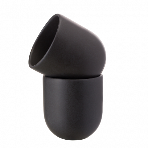 SET 2 PAHARE CAFEA VULCANO NEGRU CARBON MAT (1 PAHAR 250ML, 1 PAHAR 75ML) [9]