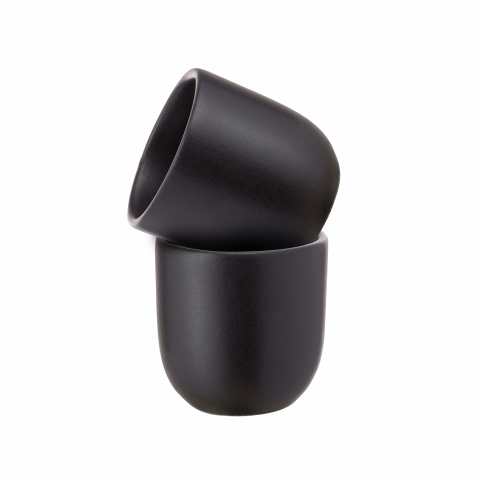 SET 2 PAHARE CAFEA VULCANO NEGRU CARBON MAT (1 PAHAR 250ML, 1 PAHAR 75ML) [6]