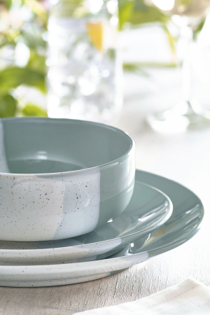 Set 3 Piese Artizan Verde Deschis ( Farfurie 26 cm, Farfurie 20 cm, Bol 16 cm 450 ml ) [1]