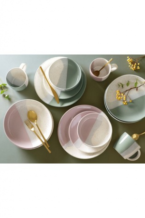 Set 3 Piese Artizan Verde Deschis ( Farfurie 26 cm, Farfurie 20 cm, Bol 16 cm 450 ml ) [4]