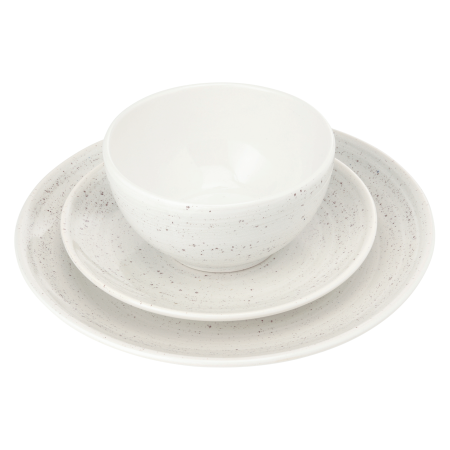 Set Triplu NOVA: Arta în Ceramică cu Picături de Visiniu (Farfurie 26cm, Farfurie Mica 20cm & Bol) [0]