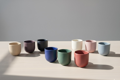 Set 30 Cesti Cafea tip Pahare NOVUM Gresie Glazurata, Diferite Marimi si Culori de Glazuri [8]