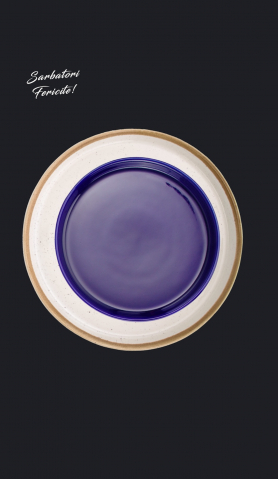 Set 4 Farfurii Sãrbãtori (2 Farfurii mari 25cm Sand Dune, 2 Farfurii mici 20cm Cobalt) [6]