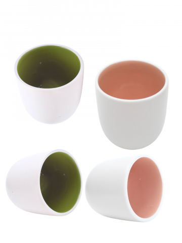 Căni & Cești - Set 4 Pahare Cafea Novum 150ml (Verde, Corai)