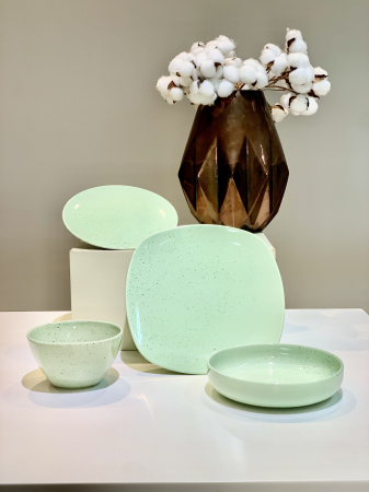 Set 4 Piese Mineral Verde Cu Picatele [1]