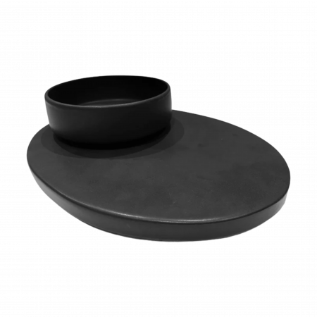 Set 48 Piese Sushi Vulcano ( 24 Platouri Sushi + 24 Boluri Vulcano) Glazura Negru Mat Carbon [1]