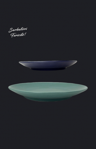 Set Cadou 4 Farfurii MADE Pantone (2 Farfurii Mari Verde Mat 26cm, 2 Farfurii Desert Indigo 21cm) [6]