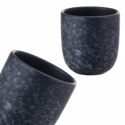 Set Cadou 4 Pahare Ceramica Novum (Granit-Negru, Mat, 150ml) Gresie Glazuratã Manual [3]