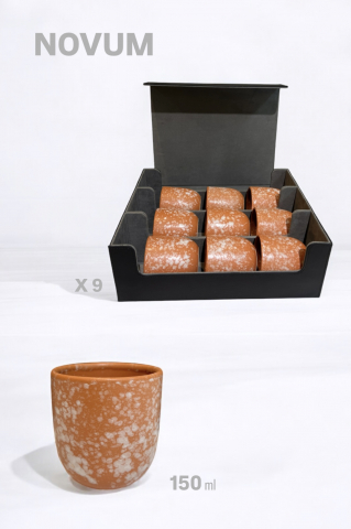Set Cadou 9 Pahare Cafea Novum Granit Orange Pearl (9 pahare 150ml, cutie premium) [2]